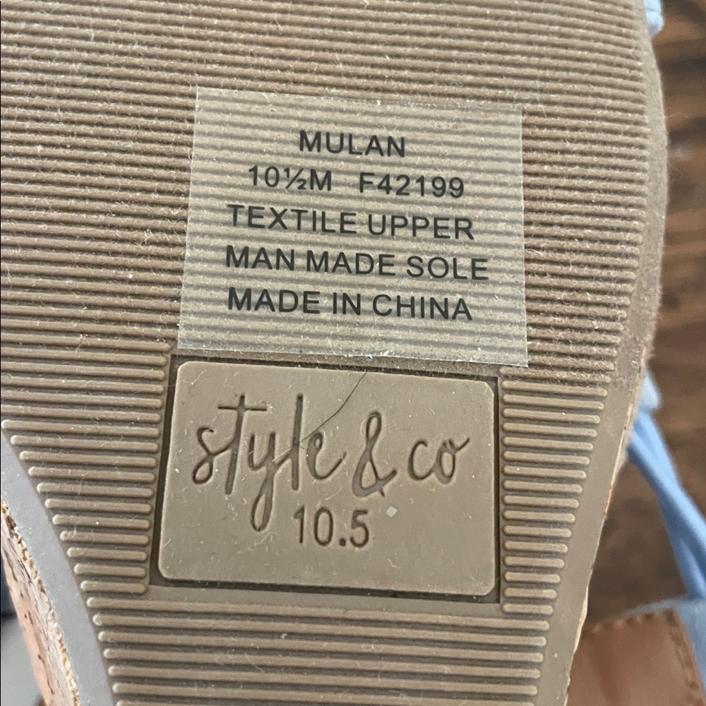 Style & Co strappy wedge sandal light blue size 10.5 - Picture 8 of 8